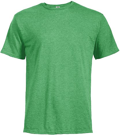 18100 Delta Apparel Adult 30/1's Athletic Fit Tee  KELLY HEATHER front view