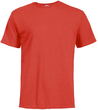 18100 Delta Apparel Adult 30/1's Athletic Fit Tee  DEEP CORAL front view