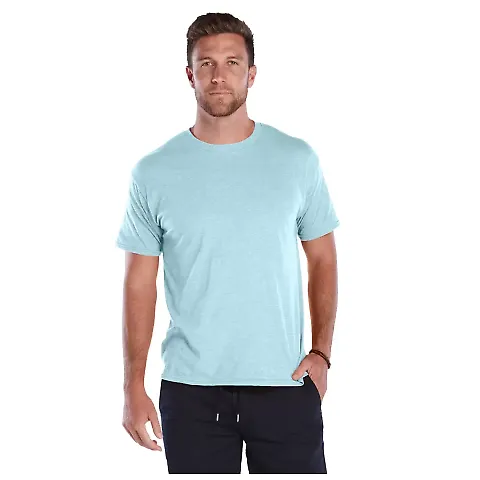 18100 Delta Apparel Adult 30/1's Athletic Fit Tee  in Pool front view
