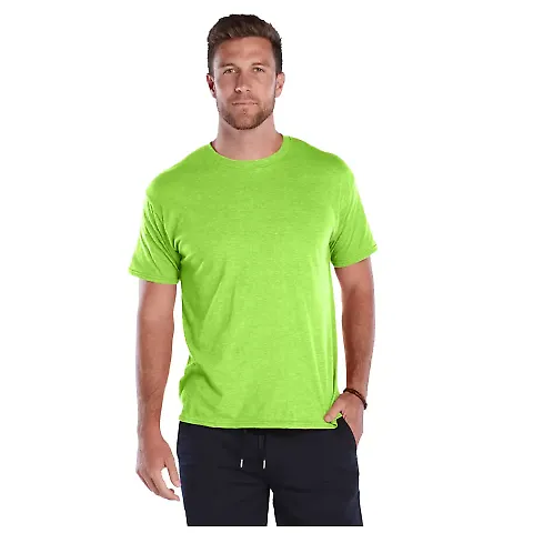18100 Delta Apparel Adult 30/1's Athletic Fit Tee  in Lime front view