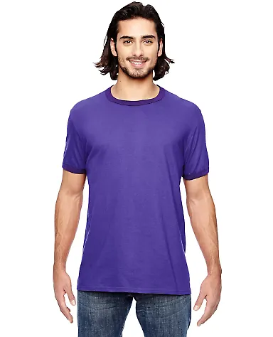 988AN Anvil Ringer T-Shirt in H purple/ tr pur front view