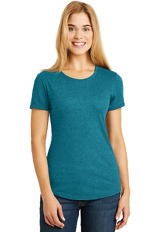 6750L Anvil Ladies' Triblend Scoop Neck T-Shirt HTH GALAP BLUE front view