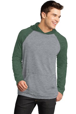 DT128 District Young Mens 50/50 Raglan Hoodie He ForGn/HNckl front view