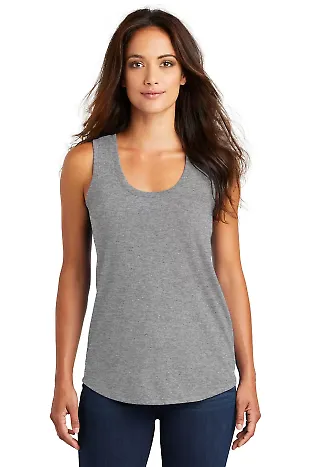 DM138L District Made Ladies Perfect Tri-Blend Race Grey Frost front view
