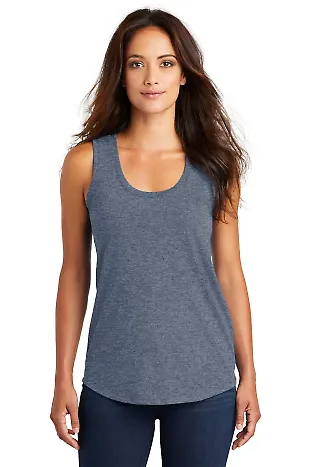 DM138L District Made Ladies Perfect Tri-Blend Race Navy Frost front view