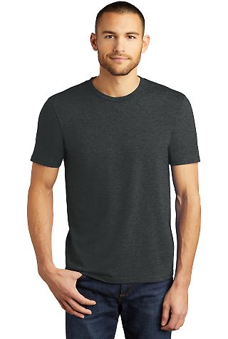DM130 District Made Mens Perfect Tri-Blend Crew Te Black Frost front view