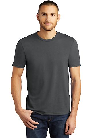 DM130 District Made Mens Perfect Tri-Blend Crew Te Charcoal front view