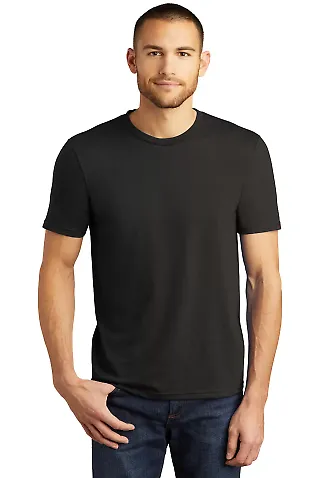 DM130 District Made Mens Perfect Tri-Blend Crew Te in Black front view