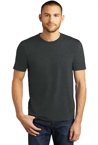 DM130 District Made Mens Perfect Tri-Blend Crew Te in Black frost front view