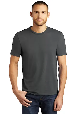 DM130 District Made Mens Perfect Tri-Blend Crew Te in Charcoal front view