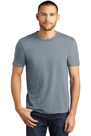 DM130 District Made Mens Perfect Tri-Blend Crew Te in Flntbluhtr front view