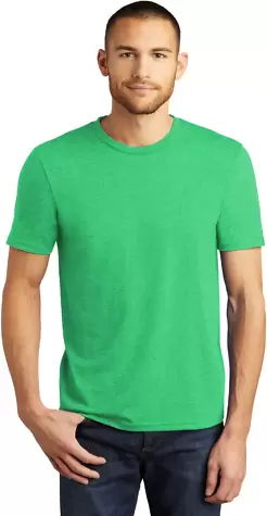 DM130 District Made Mens Perfect Tri-Blend Crew Te in Green frost front view