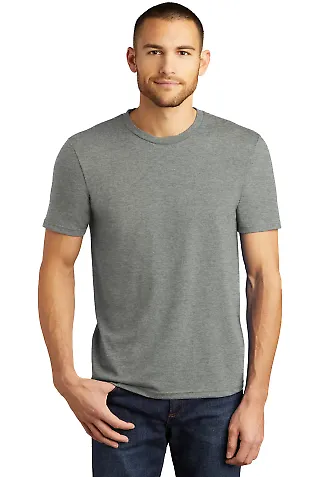 DM130 District Made Mens Perfect Tri-Blend Crew Te in Grey frost front view
