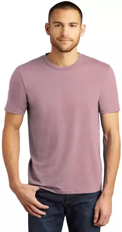 DM130 District Made Mens Perfect Tri-Blend Crew Te in Hthrd lavender front view