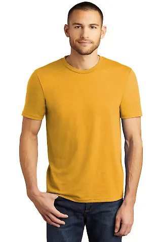 DM130 District Made Mens Perfect Tri-Blend Crew Te in Ochreylwhr front view