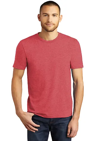 DM130 District Made Mens Perfect Tri-Blend Crew Te in Red frost front view