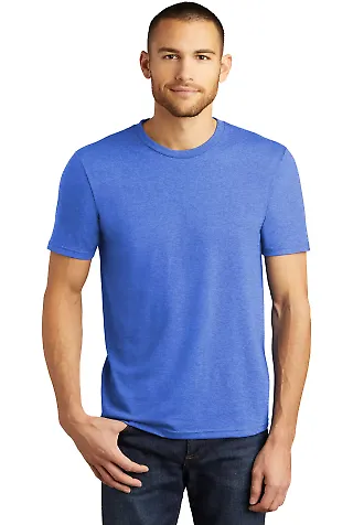 DM130 District Made Mens Perfect Tri-Blend Crew Te in Royal frost front view