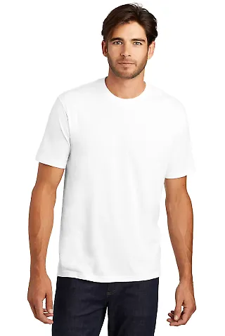 DM130 District Made Mens Perfect Tri-Blend Crew Te in White front view