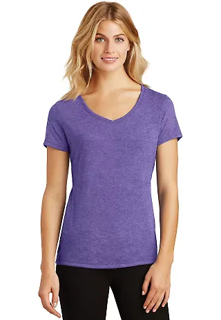 DM1350L District Made Ladies Perfect Tri-Blend V-N Purple Frost front view