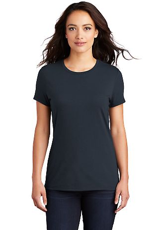 DM130L District Made Ladies Perfect Tri-Blend Crew New Navy front view