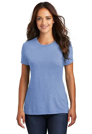 DM130L District Made Ladies Perfect Tri-Blend Crew in Maritime frost front view