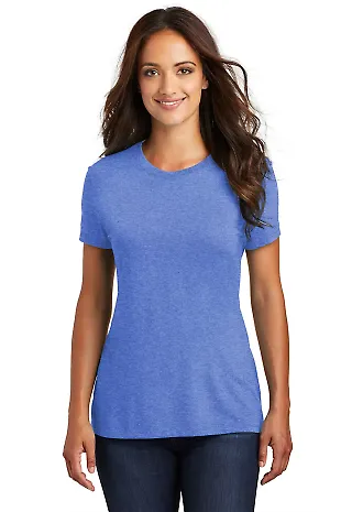 DM130L District Made Ladies Perfect Tri-Blend Crew in Royal frost front view