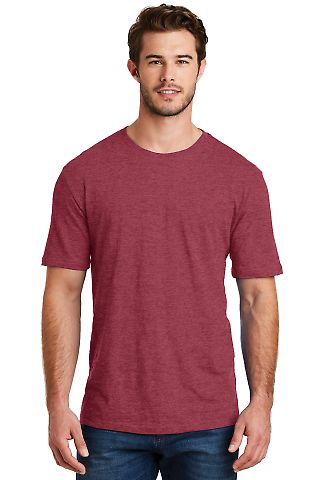 DM108 District Made Mens Perfect Blend Crew Tee Hthr Red front view