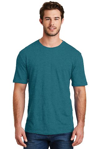 DM108 District Made Mens Perfect Blend Crew Tee Hthr Teal front view