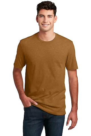 DM108 District Made Mens Perfect Blend Crew Tee in Dkbrwnhthr front view
