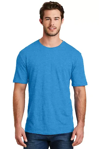 DM108 District Made Mens Perfect Blend Crew Tee in Hthr brt turqu front view