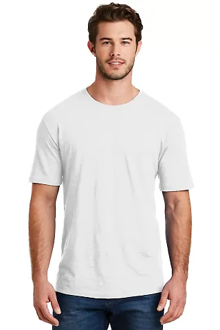 DM108 District Made Mens Perfect Blend Crew Tee in White front view