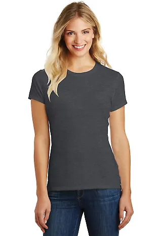 DM108L District Made Ladies Perfect Blend Crew Tee in Hthr charcoal front view
