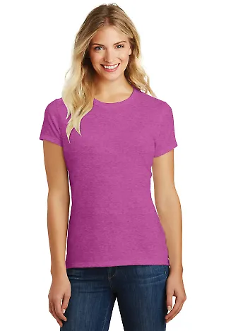 DM108L District Made Ladies Perfect Blend Crew Tee in Hthr pink rasp front view