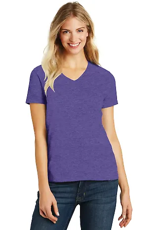 DM1190L District Made Ladies Perfect Blend V-Neck  in Hthr purple front view