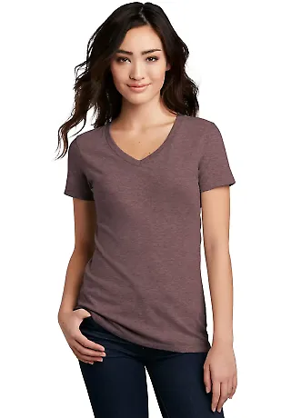 DM1190L District Made Ladies Perfect Blend V-Neck  in Rose fleck front view