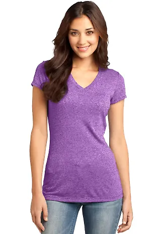 District DT261 Juniors Microburn V-Neck Tee Purple Orchid front view