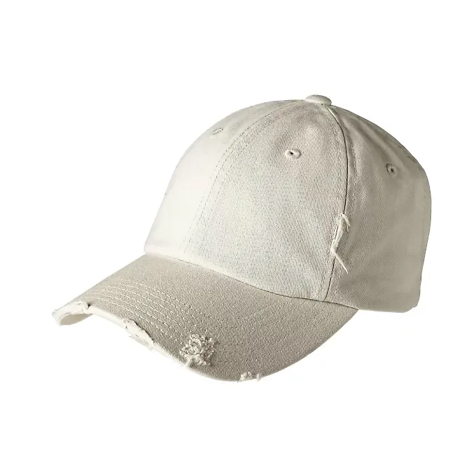 District DT600 Distressed Dad Hat Stone front view