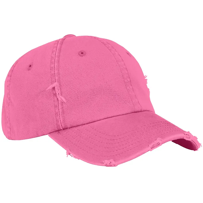 District DT600 Distressed Dad Hat True Pink front view