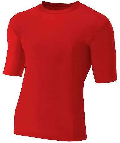 N3283 A4 Adult Compression Tee SCARLET front view