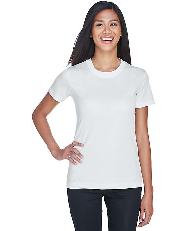  UltraClub 8620L Ladies' Cool & Dry Basic Performa in White front view