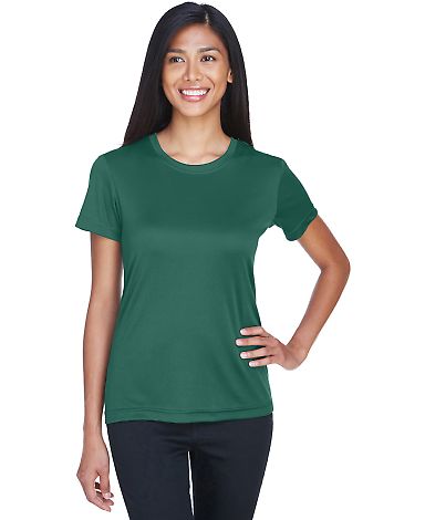  UltraClub 8620L Ladies' Cool & Dry Basic Performa in Forest green front view