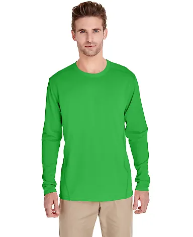 Gildan G474 Adult Tech Long Sleeve T-Shirt in Electric green front view