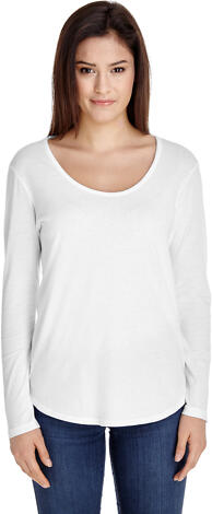 American Apparel RSA6304 Ultra Wash Long-Sleeve T- White front view