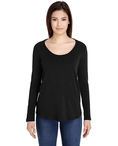 American Apparel RSA6304 Ultra Wash Long-Sleeve T- Black front view