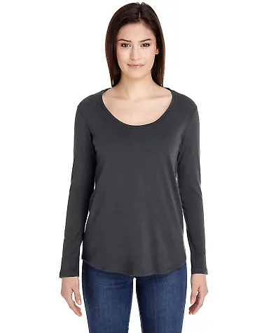 American Apparel RSA6304 Ultra Wash Long-Sleeve T- Coal front view