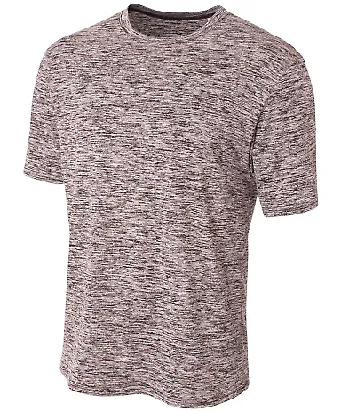 N3296 A4 Men's Space Dye Performance T-Shirt BLACK front view
