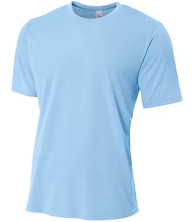 NB3264 A4 Drop Ship Youth Short Sleeve Spun Poly T LIGHT BLUE front view