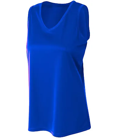 NW2360 A4 Drop Ship Ladies' Athletic Tank Top ROYAL front view