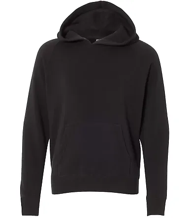 Independent Trading Co. PRM15YSB Youth Raglan Hood Black front view
