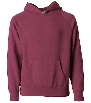 Independent Trading Co. PRM15YSB Youth Raglan Hood Crimson front view